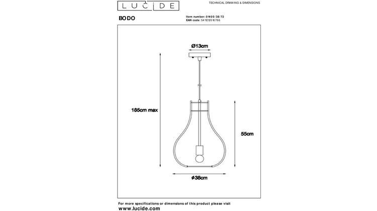 Lucide Bodo Hanglamp