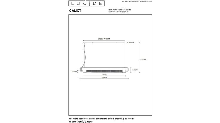Lucide Calixt Hanglamp