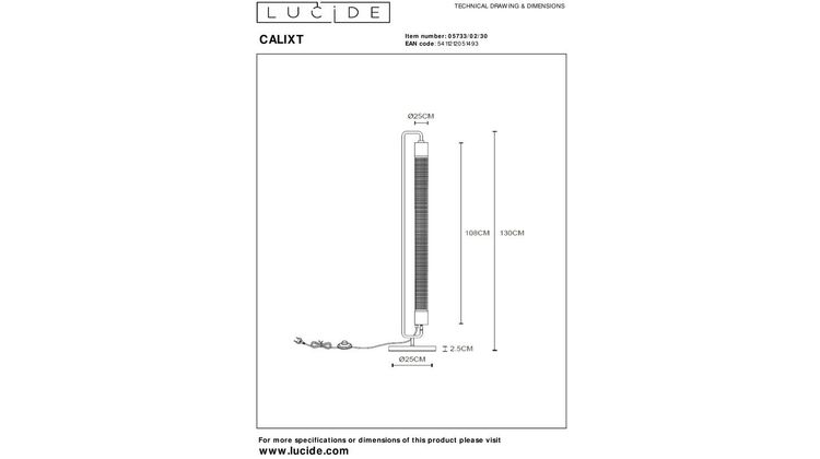 Lucide Calixt Vloerlamp