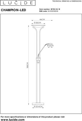 Lucide Champion-Led Vloerlamp