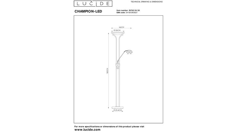 Lucide Champion-Led Vloerlamp