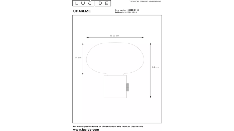Lucide Charlize Tafellamp