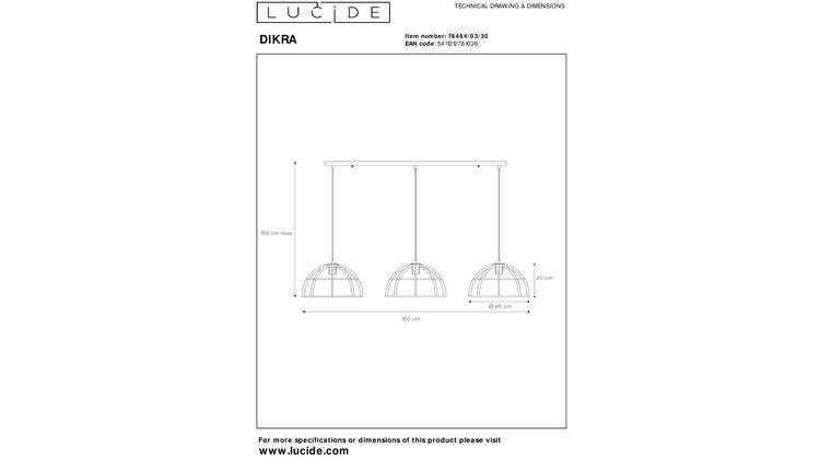 Lucide Dikra Hanglamp