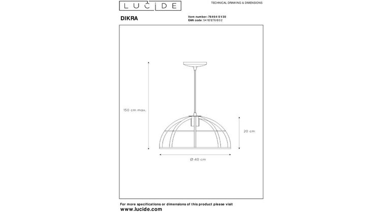 Lucide Dikra Hanglamp