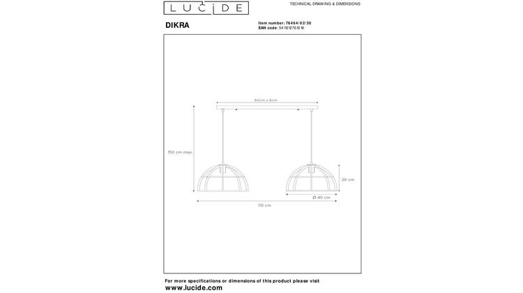 Lucide Dikra Hanglamp
