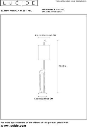Lucide Extravaganza Miss Tall Vloerlamp