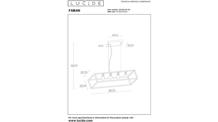 Lucide Fabian Hanglamp