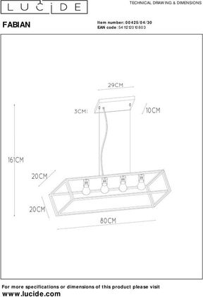 Lucide Fabian Hanglamp