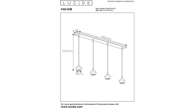Lucide Favori Hanglamp