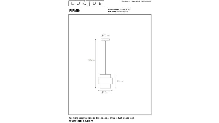 Lucide Firmin Hanglamp