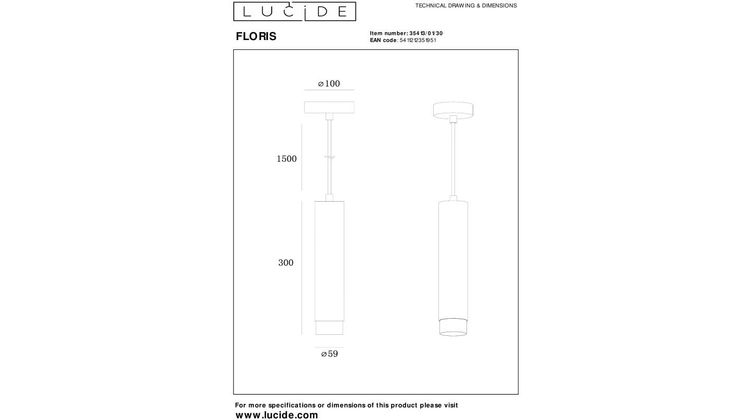 Lucide Floris Hanglamp