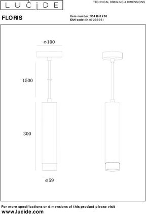 Lucide Floris Hanglamp