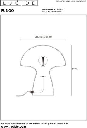 Lucide Fungo Tafellamp