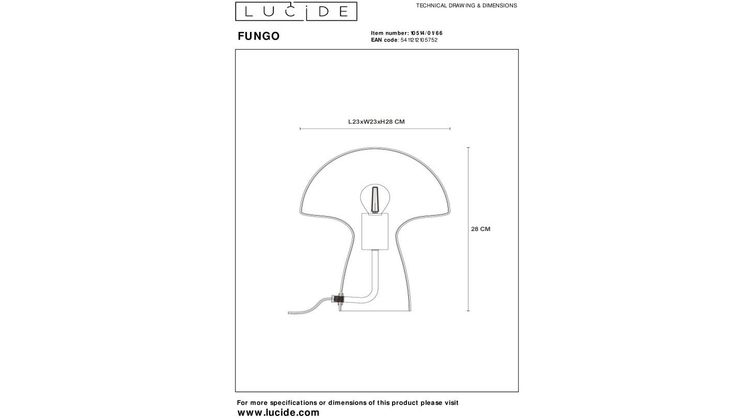 Lucide Fungo Tafellamp
