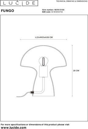 Lucide Fungo Tafellamp