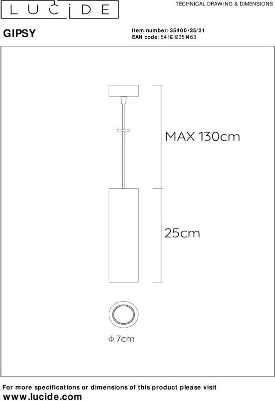 Lucide Gipsy Hanglamp