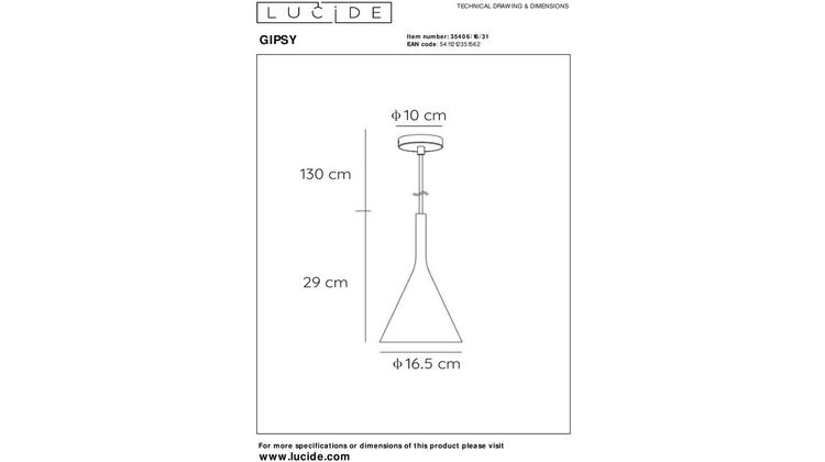 Lucide Gipsy Hanglamp