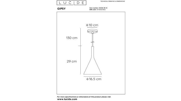 Lucide Gipsy Hanglamp