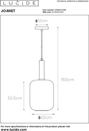 Lucide Joanet Hanglamp
