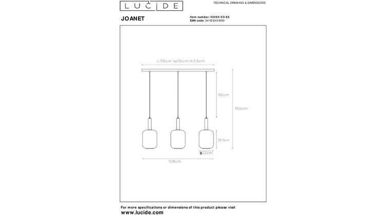 Lucide Joanet Hanglamp