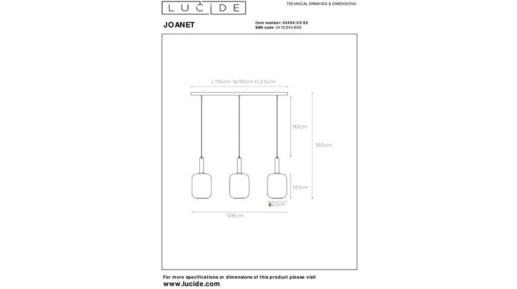 Lucide Joanet Hanglamp