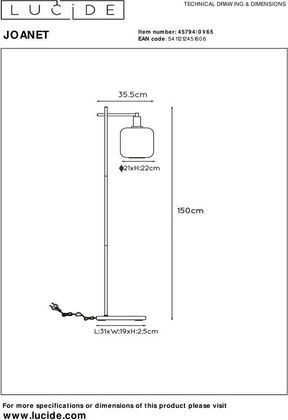 Lucide Joanet Vloerlamp