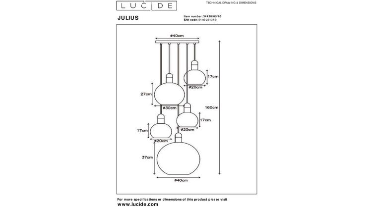 Lucide Julius Hanglamp