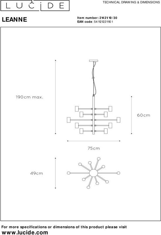 Lucide Leanne Hanglamp