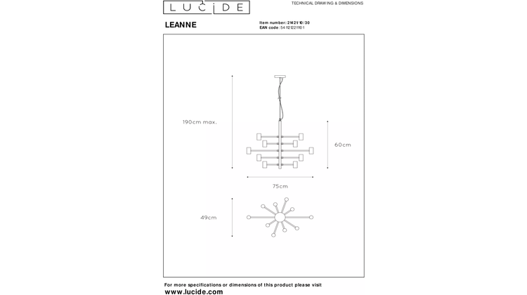 Lucide Leanne Hanglamp