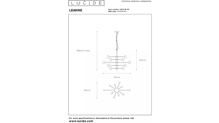 Lucide Leanne Hanglamp