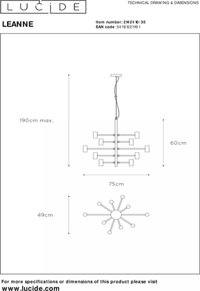Lucide Leanne Hanglamp