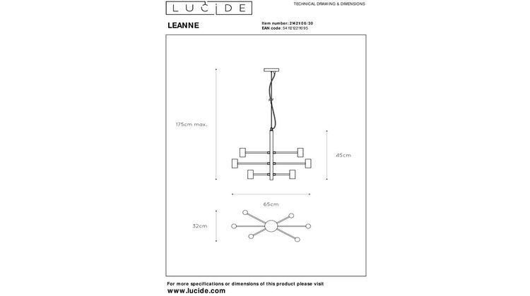 Lucide Leanne Hanglamp