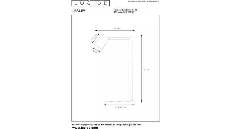 Lucide Lesley Tafellamp