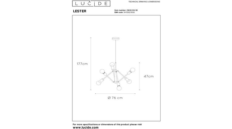 Lucide Lester Hanglamp