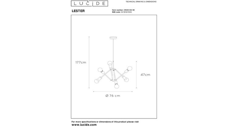 Lucide Lester Hanglamp
