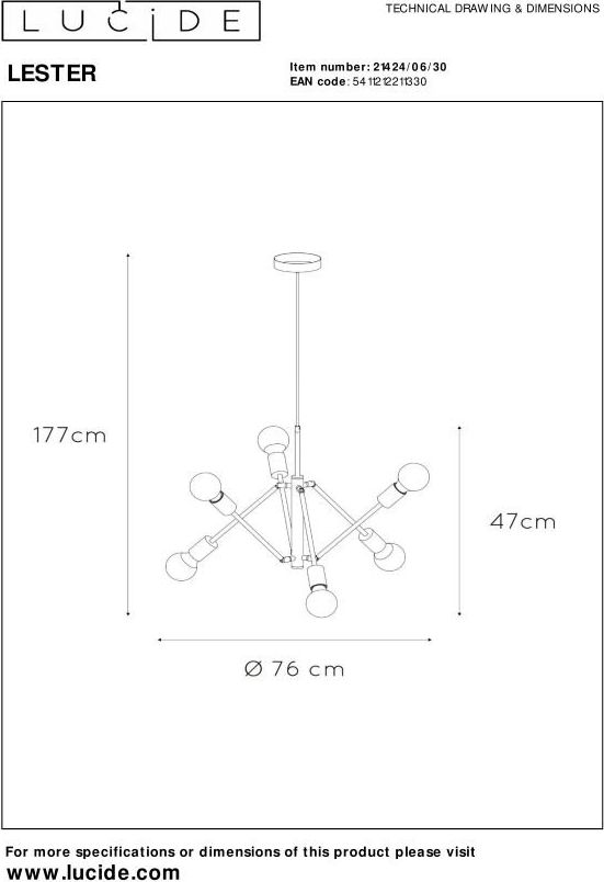 Lucide Lester Hanglamp