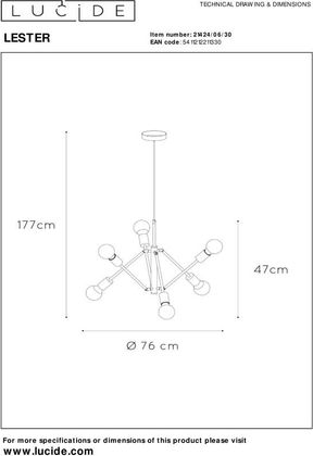 Lucide Lester Hanglamp
