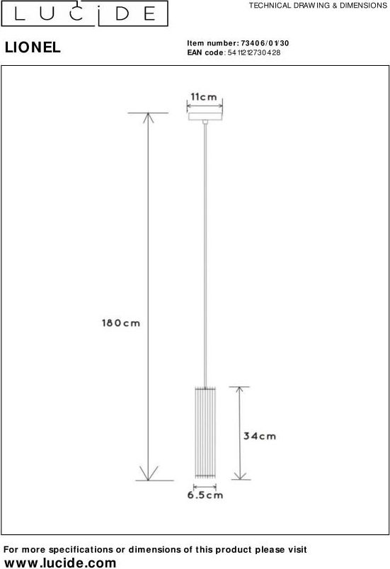 Lucide Lionel Hanglamp