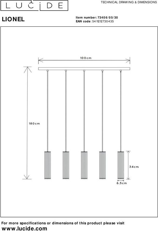 Lucide Lionel Hanglamp