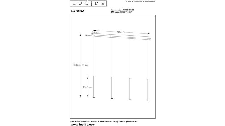Lucide Lorenz Hanglamp