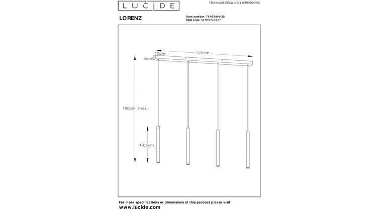 Lucide Lorenz Hanglamp