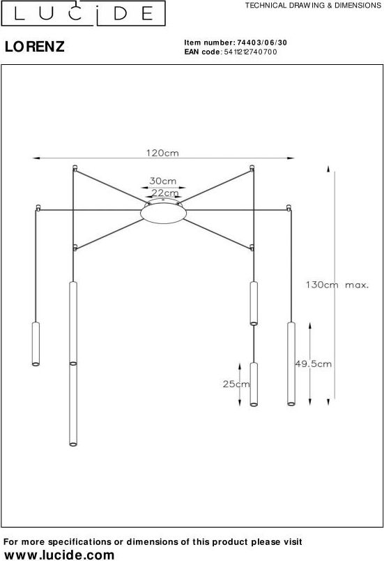 Lucide Lorenz Rond Hanglamp