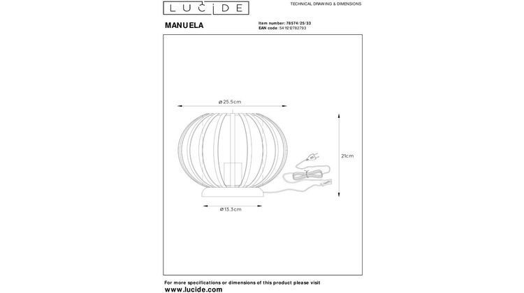 Lucide Manuela Tafellamp