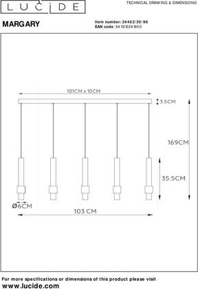 Lucide Margary Koffie Hanglamp