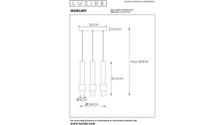 Lucide Margary Koffie Hanglamp
