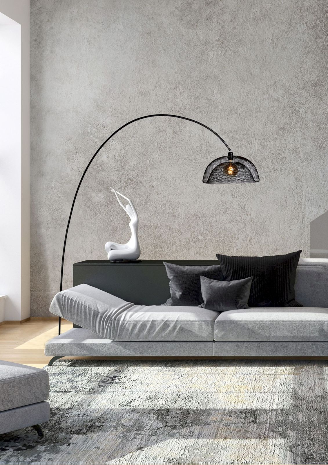 Lucide Mesh Boog Vloerlamp