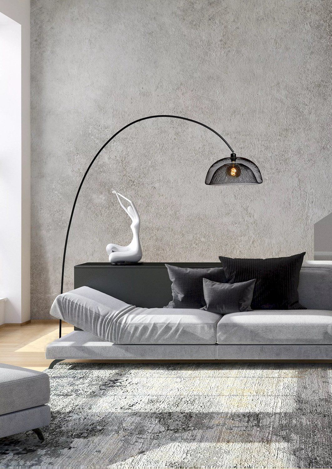 Lucide Mesh Boog Vloerlamp