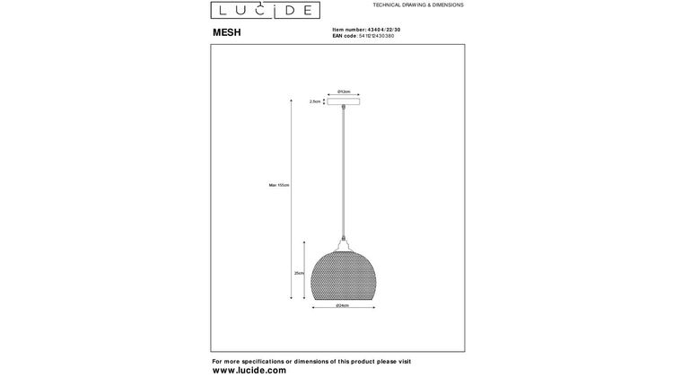 Lucide Mesh Hanglamp