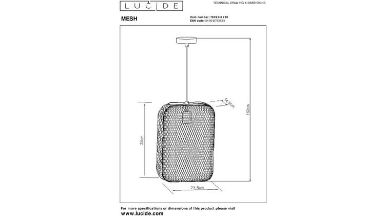 Lucide Mesh Hanglamp