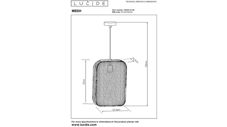 Lucide Mesh Hanglamp